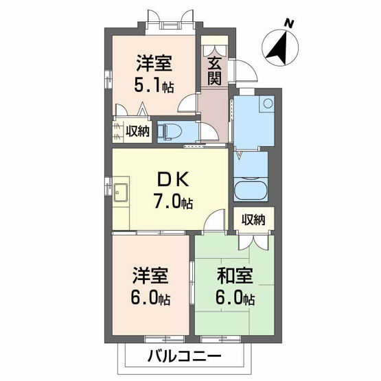 【間取り】 | パークヒル津田 Ａ棟