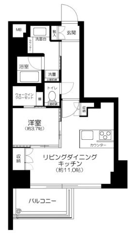 クレイス月島キャナルフロントの間取り