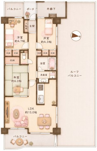 ロイヤルシャトーねやがわオークビルの間取り|間取り図はいかがですか？ご希望を叶える間取りですか？リビングの広さは？水回りの位置は？カウンターキッチン？など色々な情報が集約されています。弊社ではリフォームなどのご相談も承っております。