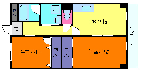 甲南タマタニマンションの間取り