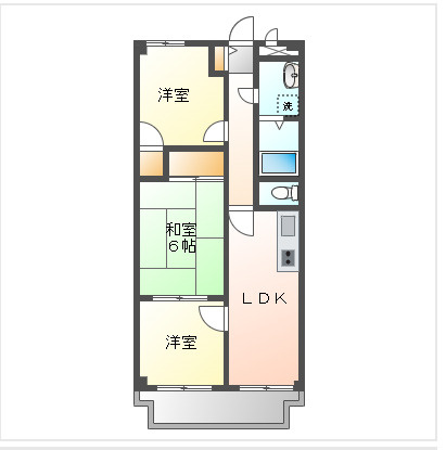 【間取り】 | アルファ東古松Ⅱ