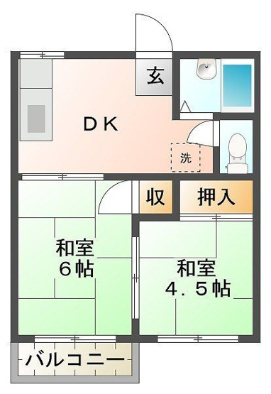 【間取り】 | コーポ山形86