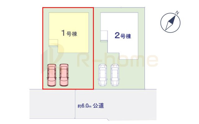 龍ケ崎市松ケ丘5期　新築戸建て　1号棟の区画図|大きなお買い物だからこそ、メリット・デメリットを伝えさせて頂きます。
R-homeにお任せください♪