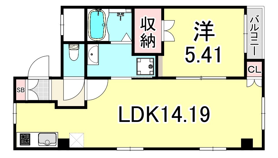 尼崎市杭瀬北新町１丁目のアパートの間取り