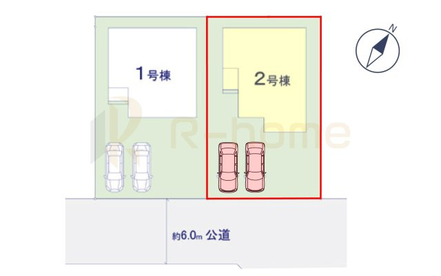 龍ケ崎市松ケ丘5期　新築戸建て　2号棟の区画図|大きなお買い物だからこそ、メリット・デメリットを伝えさせて頂きます。
R-homeにお任せください♪