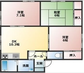 グリーンヒルズA棟の間取り