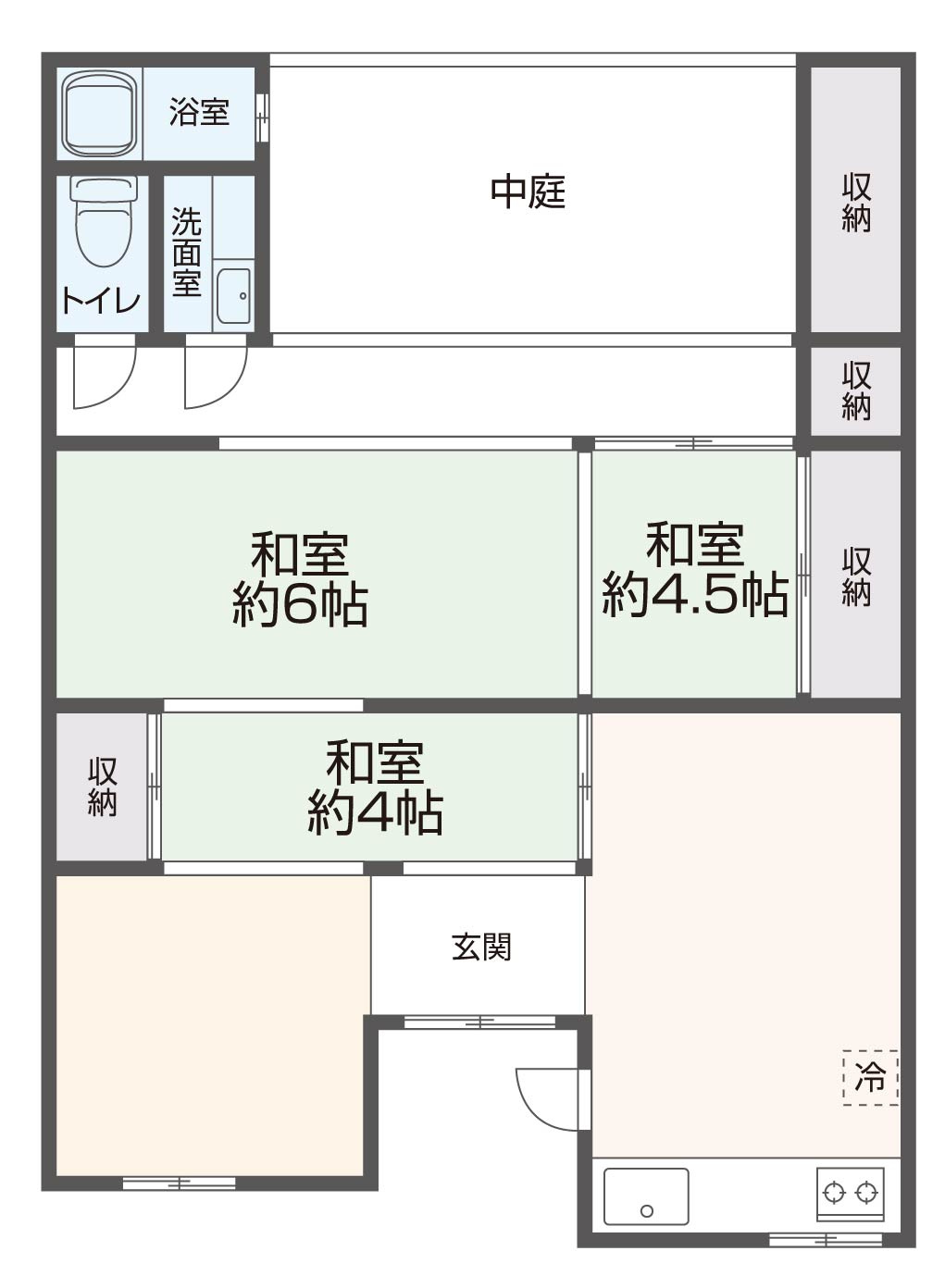 貸家　東大阪市小若江の区画図
