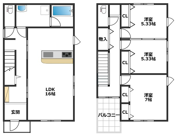 【間取り】 | 仮称）今光8丁目貸家 | 現況優先です。