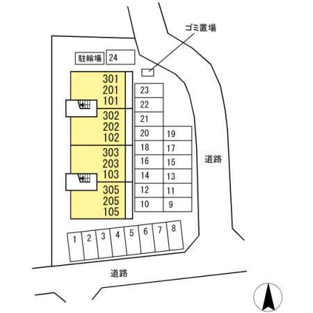 メロンハウスⅡの区画図