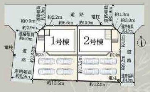 碧南市若松町3丁目227番、228番の各一部『仲介手数料無料』新築一戸建て・建売の区画図