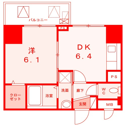 スアヴィス横須賀中央の間取り|人気の1DK・角部屋♪築浅マンション
