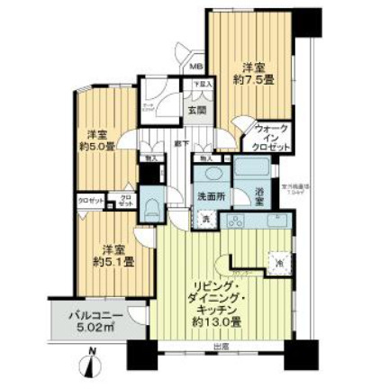 イトーピア大島ステーションコートの間取り