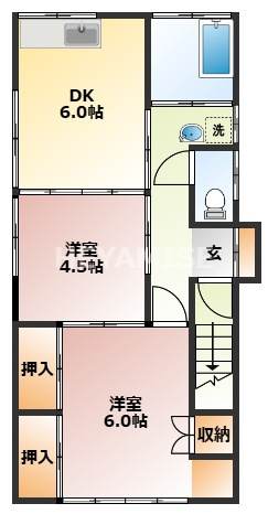 中小島アパートの間取り