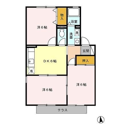 プレミールハイム　B棟の間取り