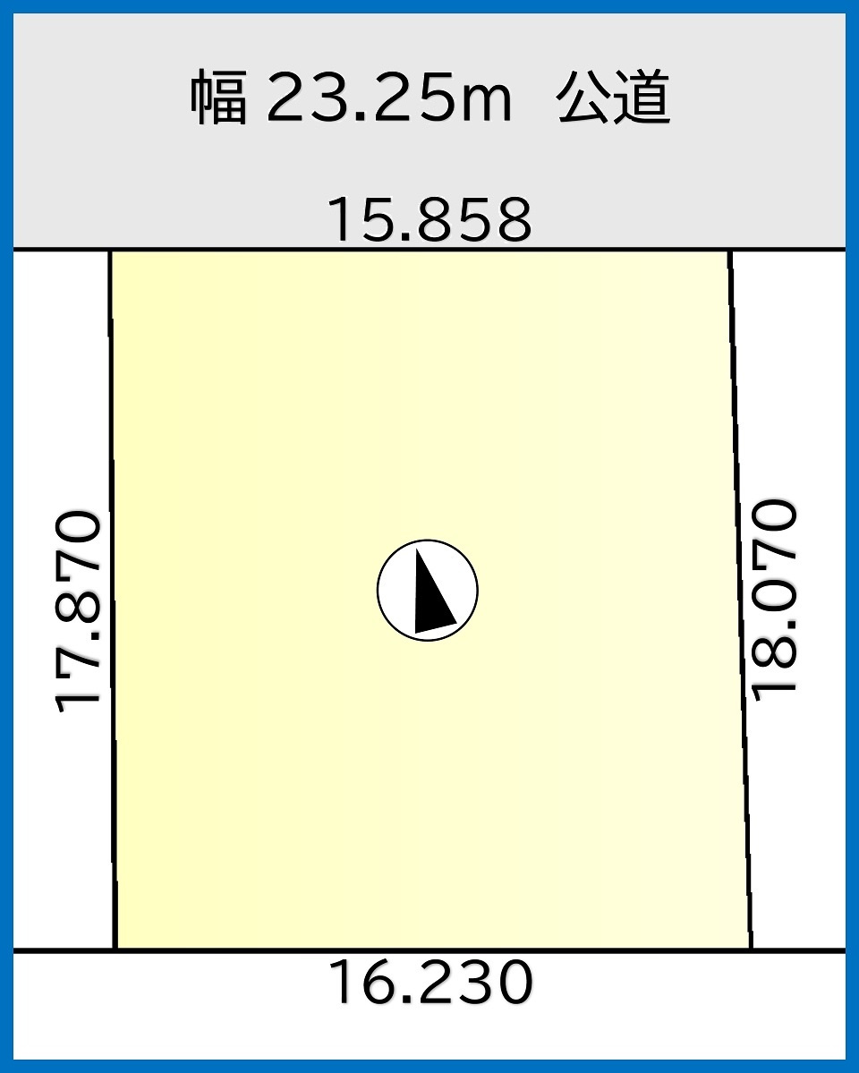 【建築条件無】小樽市桂岡町　更地土地の区画図|86.92坪の整形地です♪