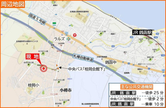 【地図】 | 【建築条件無】小樽市桂岡町　更地土地 | バス停徒歩2分♪徒歩圏内にラルズやセブンイレブンがございます♪