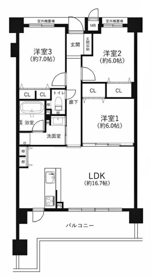 【間取り】 | パデシオン桃山 | 専有面積79.98㎡