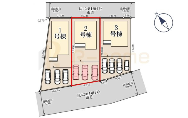 水戸市白梅3期　新築戸建て　2号棟の区画図|大きなお買い物だからこそ、メリット・デメリットを伝えさせて頂きます。
R-homeにお任せください♪