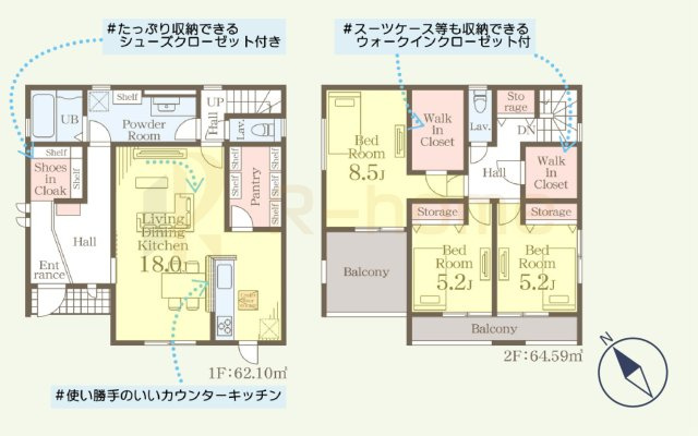 水戸市白梅3期　新築戸建て　3号棟の間取り|3LDK＋WIC＋SIC＋パントリー、土地面積203.77ｍ2、建物面積126.69m2