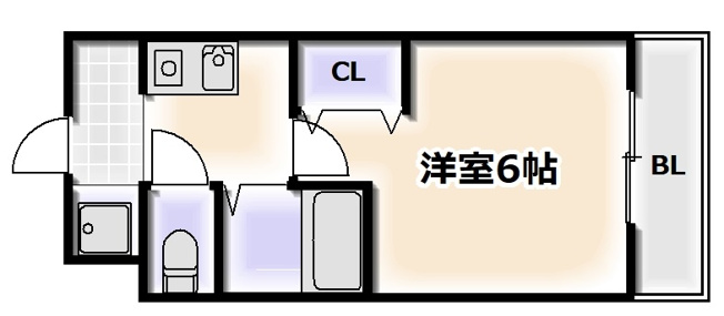 【間取り】 | エルミタージュ難波南Ⅵ