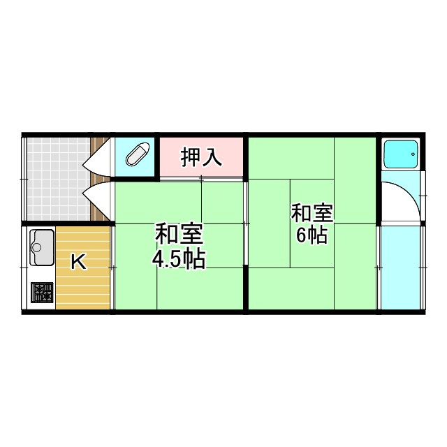 富田林市山中田アパートの間取り