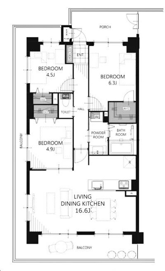 【間取り】 | ライオンズマンション西院 | 専有面積72.47㎡
