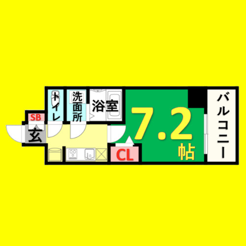 プレサンス久屋大通公園セラフィ　名古屋市賃貸　仲介手数料無料の間取り
