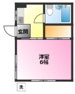 細川ハイツの間取り|南向き・角部屋・2面採光♪