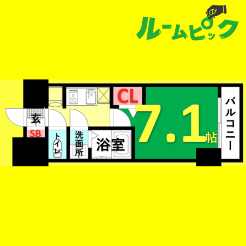 プレサンス久屋大通公園セラフィ　名古屋市賃貸　仲介手数料無料の間取り