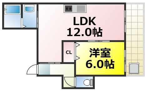 【間取り】 | イルソーレ九条 仲介手数料無料