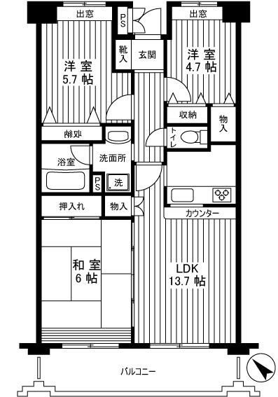 グリーンパレス石川の間取り