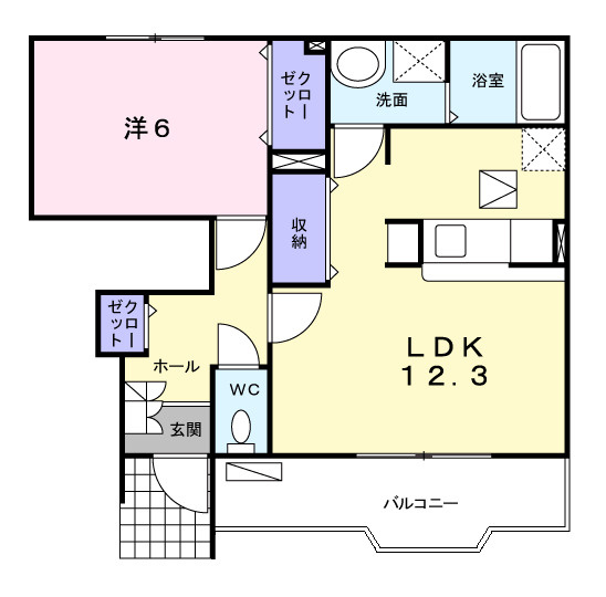【間取り】 | グランディール　Ｂ
