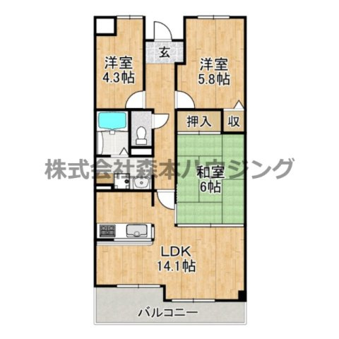 【間取り】 | 　住道ファーストハイツ