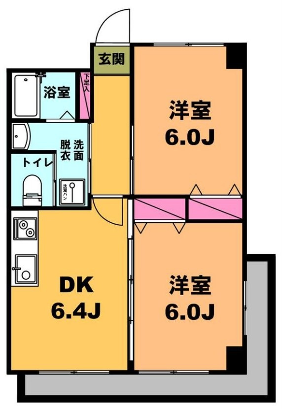 月村マンションＮｏ３２の間取り|間取りです。