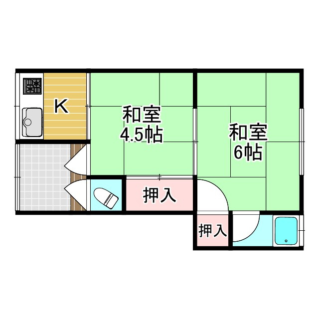富田林市山中田アパートの間取り
