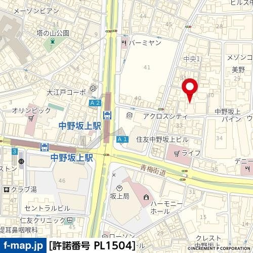 ザ・ハウス中野坂上の地図
