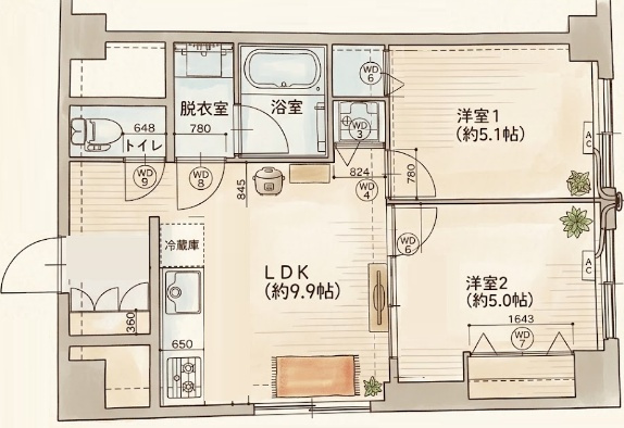 学芸大ハイツの間取り