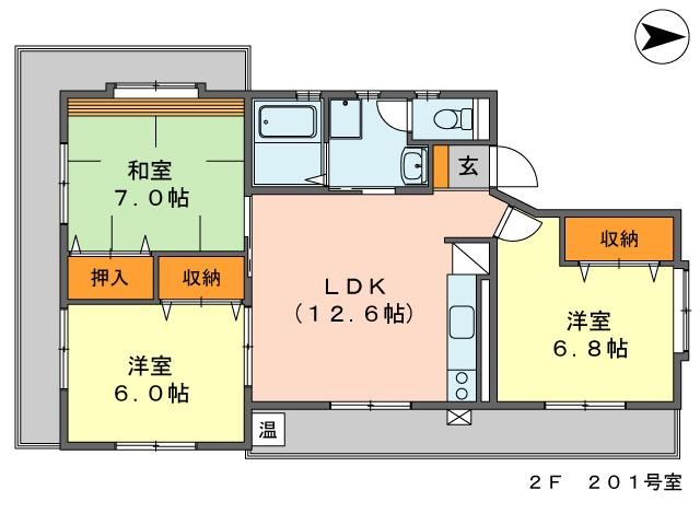 【間取り】 | ジョイフル津島Ⅱ号館