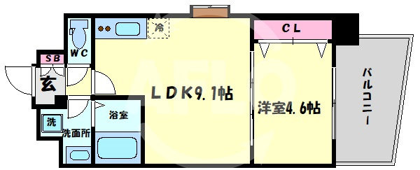 シェリロ神山の間取り|シェリロ神山　開放感のある間取り