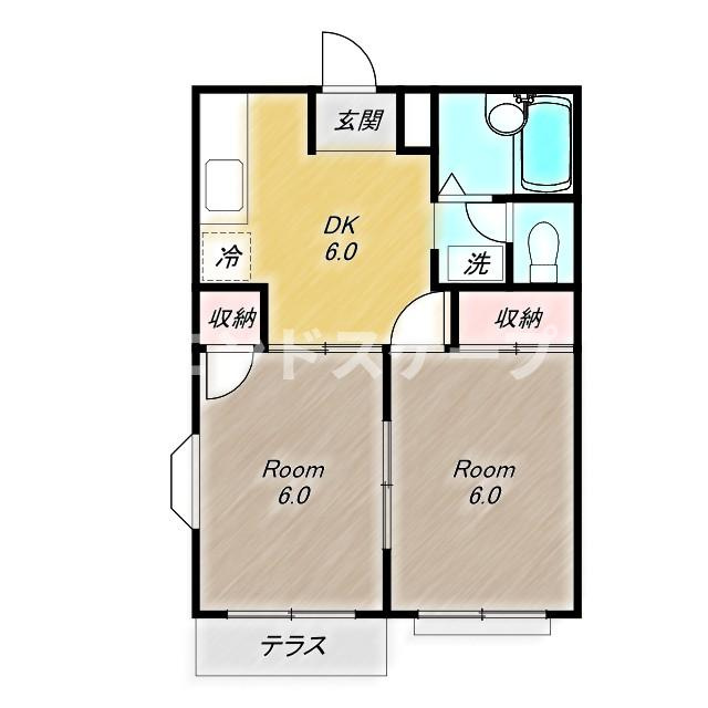 メゾントミーⅡの間取り|高崎、前橋のお部屋探しはエンドスケープまで！お客様の理想お聞かせ下さい♪