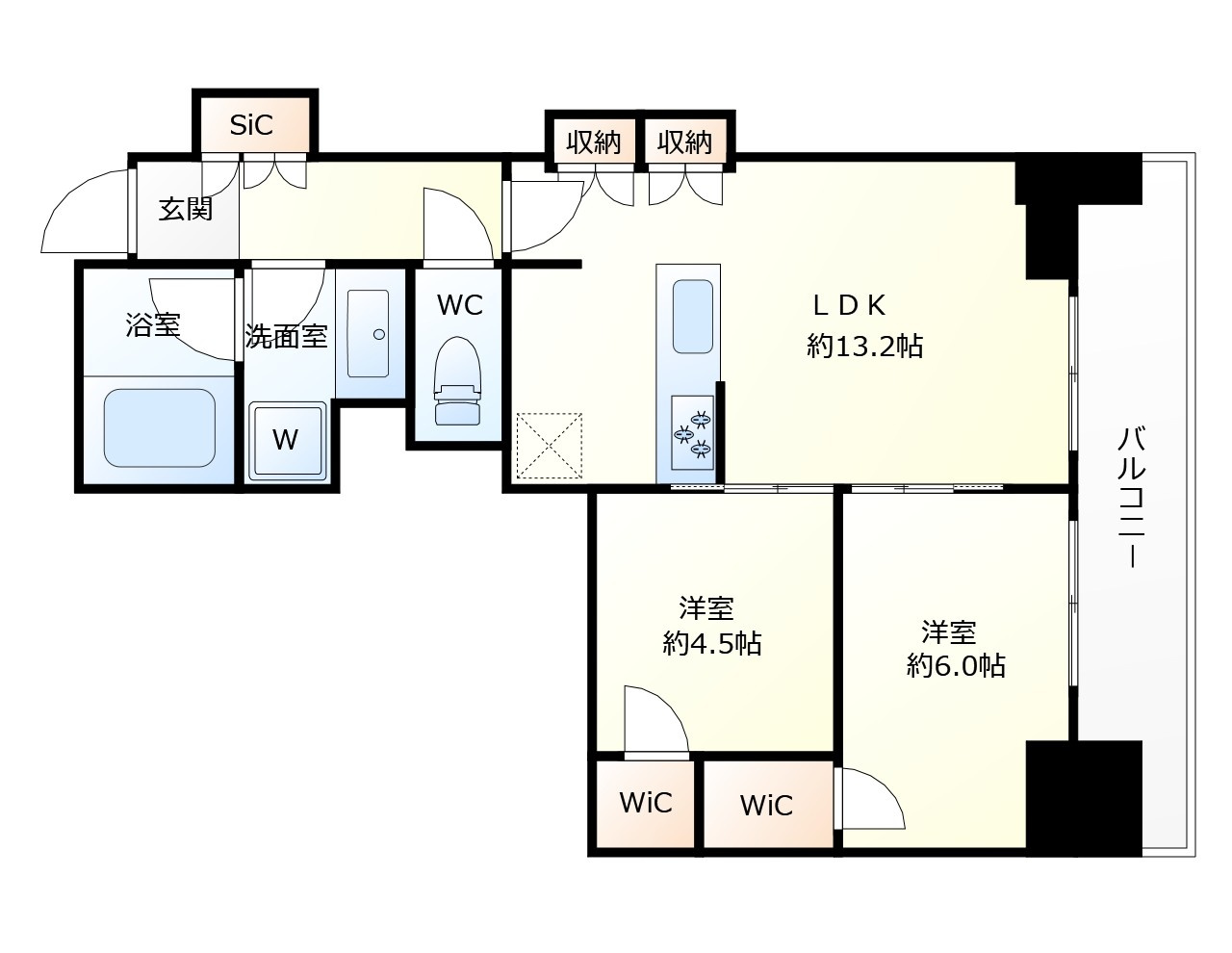 プレミストタワー靱本町　明治小学校区の間取り|プレミストタワー靭本町　間取り　