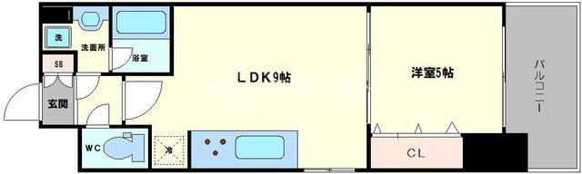 大阪市福島区福島３丁目の賃貸マンションの間取り
