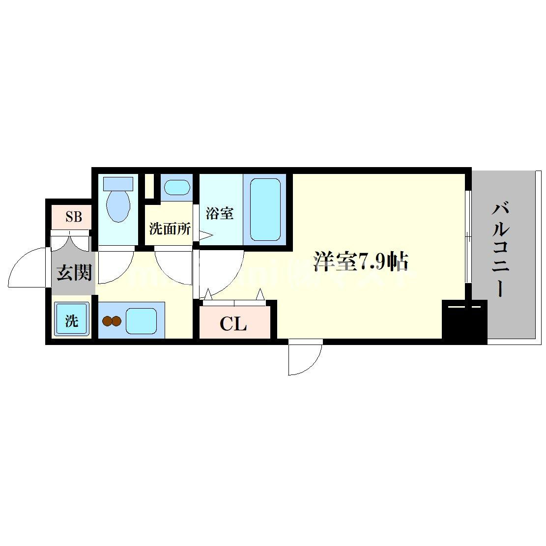 大阪市福島区大開１丁目の賃貸マンションの間取り