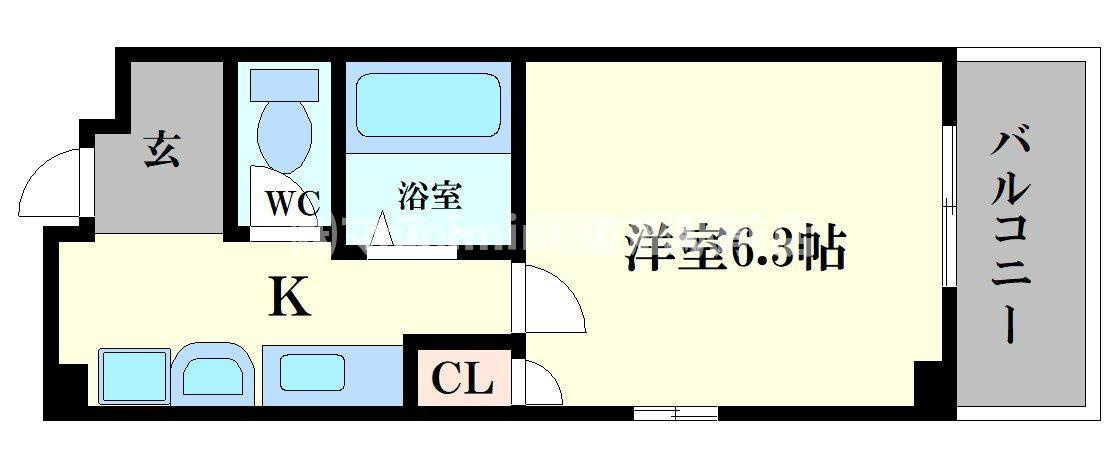 大阪市福島区福島１丁目の賃貸マンションの間取り