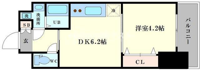 大阪市港区南市岡２丁目の賃貸マンションの間取り