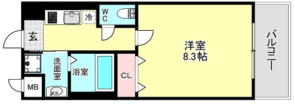 大阪市此花区梅香１丁目の賃貸マンションの間取り