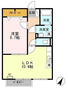 大阪市此花区春日出南１丁目のアパートの間取り