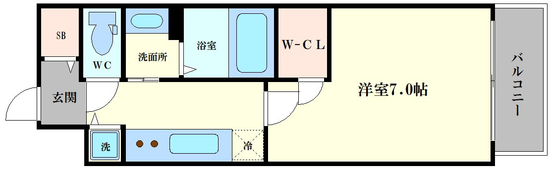 大阪市此花区西九条３丁目の賃貸マンションの間取り
