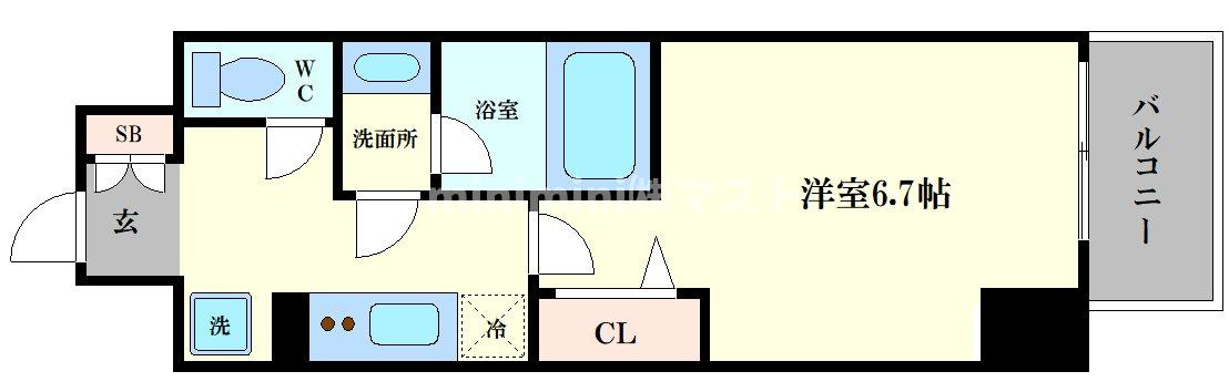 大阪市此花区伝法４丁目の賃貸マンションの間取り