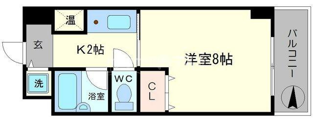 大阪市浪速区難波中３丁目の賃貸マンションの間取り